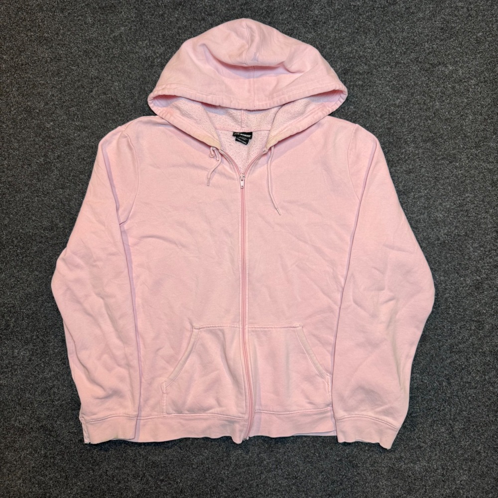 Joe Boxer Pink Zip Up Hoodie Sweatshirt XL Fleece Lined Pastel Loungewear